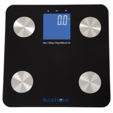 Fleming Supply Digital Bathroom Scale, Cordless Battery-Operated LCD Display for Health and Fitness, Black, Large 247466MCH